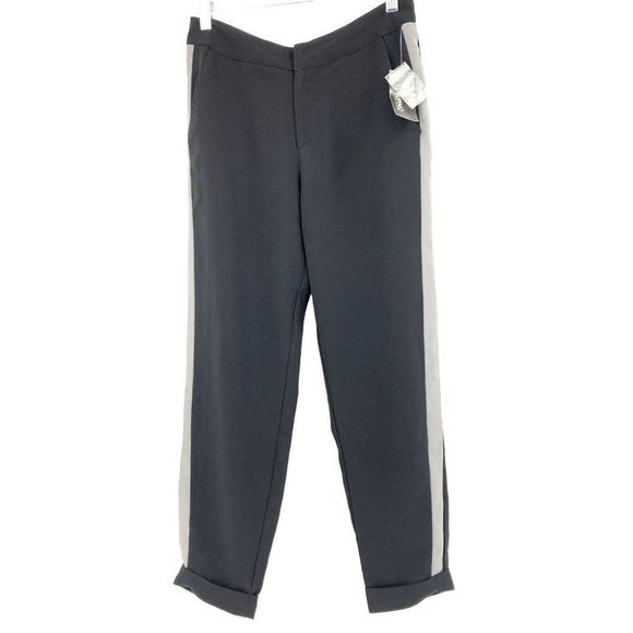 Womens Buffalo David Bitton Pants Ankle Side Stripe Size 2 Black 2250 NWT - Picture 2 of 12